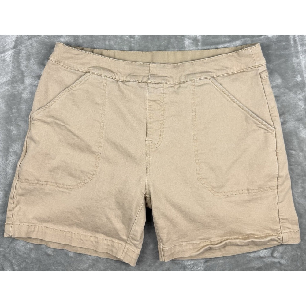 Nautica Jeans Khaki Shorts Womens Large Tan Casual Stretch Flat Front